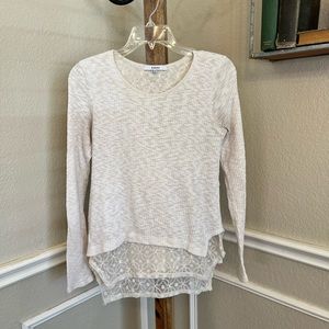 Ivory top with lace underlay